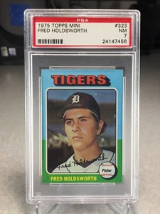 1975 Topps Mini Fred Holdsworth #323 - PSA 7 - Detroit Tigers - Picture 1 of 2