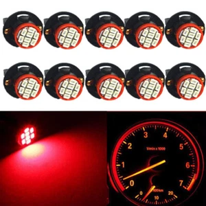 10X Red T10 168 8SMD LED Instrument Panel Dashboard Light bulbs + Sockets PC194 - Imagen 1 de 8