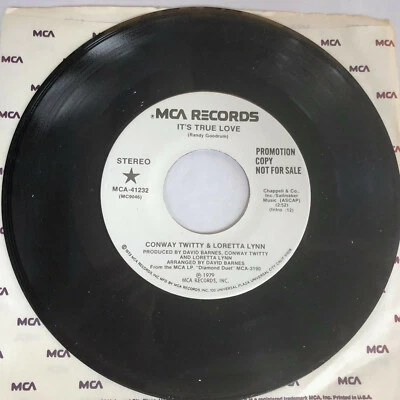 Conway Twitty - Loretta Lynn It's True Love MCA Radio Promo 7" 45 - Image 1 of 2