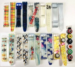 SWATCH CINGHIE IN PLASTICA ORIGINALI - MODELLI GENT VINTAGE 17mm #2034 - Foto 1 di 21