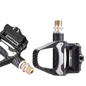Road Bike Self-Locking Carbon Fiber Pattern Pedals Sealed Bearings Lock Pedals - Picture 1 of 8