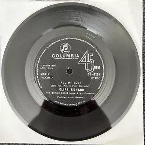 Cliff Richard – All My Love (Solo Tu) 7'' Vinyl SINGAPORE IMPORT 1967 TESTED EX - Picture 1 of 4