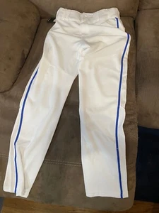 Baseball Pants Youth Size Medium, white with blue stripe - Picture 1 of 6