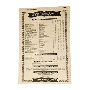 Winter Wonderland SSA 1934 3 partes Women’s Voices BVC biblioteca coral no. 108  - Imagen 1 de 2