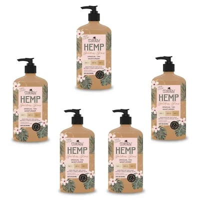 Pacote com 5 hidratantes corporais Malibu cânhamo brilho dourado – 18 oz hidratante e firmeza da pele - Imagem 1 de 4