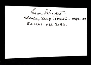 GAYE STEWART added "5 x ALL STAR" MAPLE LEAFS AUTOGRAPHED SIGNED INDEX CARD 3X5 - Picture 1 of 1