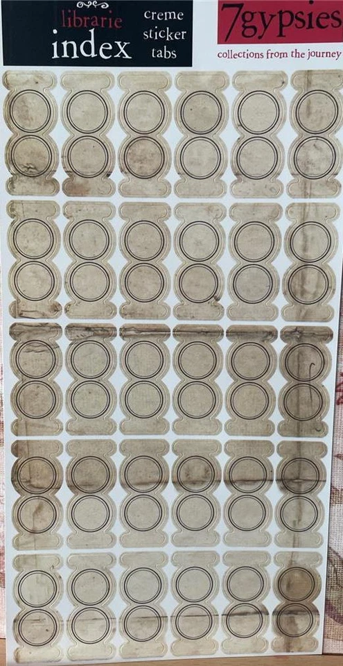 Nuevo PEGATINAS CREMA 7GITANOS VINTAGE PESTAÑAS ÍNDICE BIBLIOTECA ENVÍO GRATUITO EE. UU. Foto 1 de 1