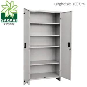 ARMADIO ARMADIETTO TUTTO PIANI 4 RIPIANI MENSOLE 100x40x H179 METALLO TUTTOPIANI - Foto 1 di 1