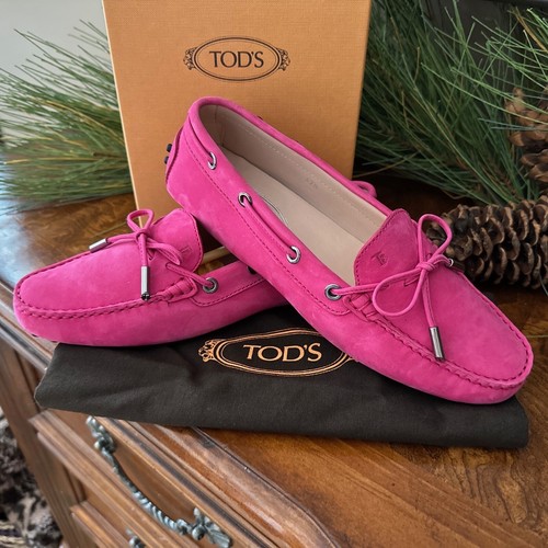 TOD’S Mocassini da guida donna Tods TOD'S rosa caldo pelle scamosciata taglia EU 37 5