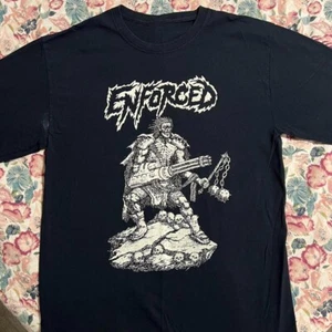 Vintage Enforced Band Album Musik schwere Baumwolle schwarzes T-Shirt für Männer TU230 - Bild 1 von 4