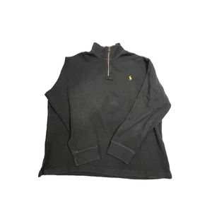  Polo Ralph Lauren Herren Langarm schwarz 1/4 Reißverschluss Stehkragen Pullover Größe XL - Bild 1 von 5