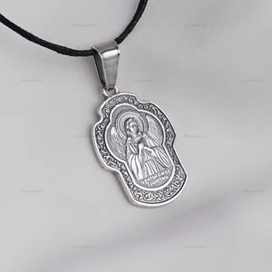 HEILIGER SCHUTZENGEL Orthodoxe Ikone Anhänger Halskette Herren Schmuck Икона Ангел - Bild 1 von 3