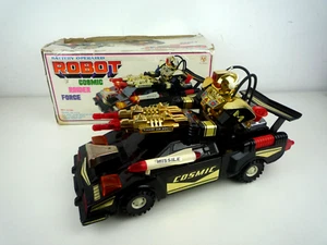 VINTAGE 1980er ROBOTER COSMIC RAIDER FORCE AUTO MIT LICHTERN & SOUNDS FUNKTIONIERT - Bild 1 von 22