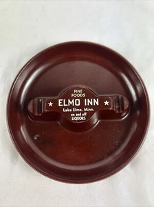 Elmo Inn Ashtray Lake Elmo MN On Off Liquors Brown Plastic 5” Vintage - Picture 1 of 8