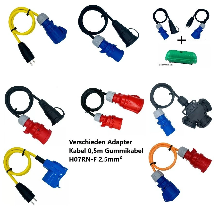 CEE-Adapter  Stromadapter  Kraftstromadapter  Starkstromadapter Camping Kombi - Bild 1 von 1