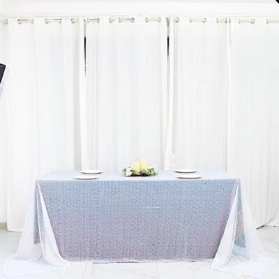 90" x 132" Sequin RECTANGULAR Tablecloth Dinner Wedding Linens Party Decorations - Image 1 of 4