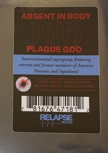Absent In Body ‎Plague God LP SPLATTER COLORED RECORD Neurosis Amenra Sepultura - Picture 1 of 2