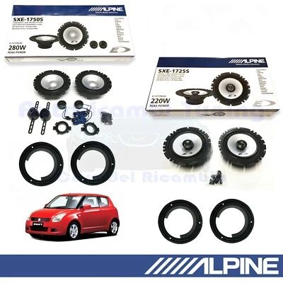 ALPINE SXE1750S + SXE1725S Casse Altoparlanti Ant + Post per SUZUKI SWIFT - Immagine 1 di 4