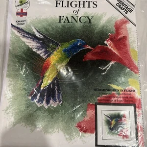Nuevo hilo gráfico diseño bordado contado colibrí artesanal Heritage en vuelo - Imagen 1 de 12