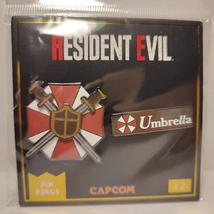 Resident Evil Umbrella Corporation Enamel Pins Set Of 2 Official Capcom Badges - Picture 1 of 2
