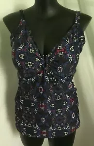 AUTOGRAPH NAVY "BAR DETAIL" GEOMETRIC TANKINI/SWIM SUIT/BATHER SZ 14-NEW SALE - Picture 1 of 7