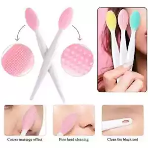 Facial Silicone Brush Exfoliating Cleansing Pores Nose Face Lips Blackhead Skin - Picture 1 of 7