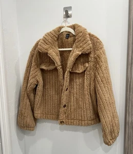 SHEIN flauschige Damen-Kurzjacke aus Fleece mit Knopfverschluss Größe 12 - Bild 1 von 12