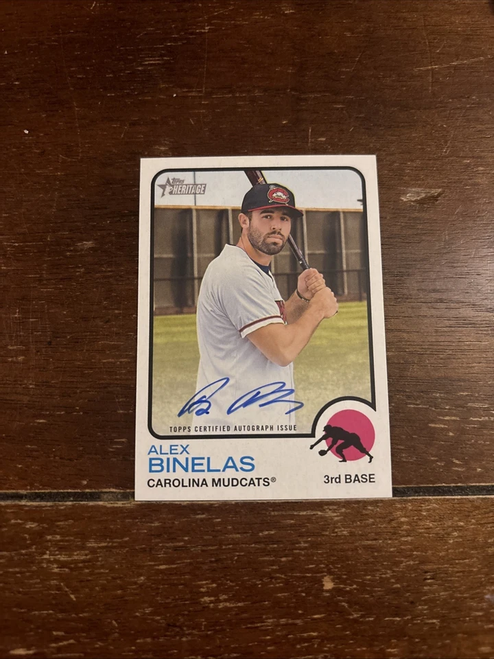 2022 Topps Heritage Minor League - Alex Binelas - On Card Auto RED SOX - Image 1 of 1
