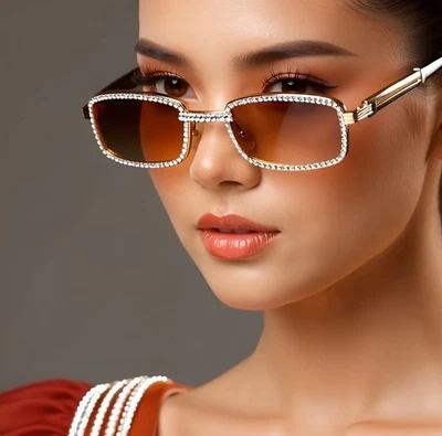 Gafas de sol para mujer cuadradas protección solar marrón degradado lentes UV400 de lujo para mujer Foto 1 de 4