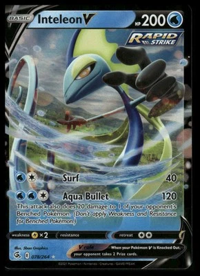 SWSH08: Fusion Strike #078/264 Inteleon V - Image 1 of 2