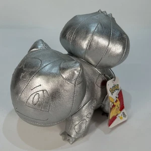 Pokemon 25th Celebrations 25 Years 8 Inch Silver Bulbasaur Plush New With Tags  - Picture 1 of 10