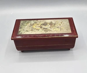 Vintage Westland Kommode Spieluhr lackiert Holz graviert Folie Metall Arbeitsplatte - Bild 1 von 19