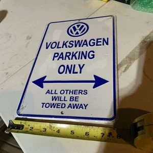 Volkswagen VW Parking Only ~ Metal Sign White w/Blue Border 8" x 12" Embossed - Picture 1 of 6