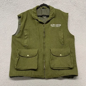 Wool Vest Mens 3XL Green Glen Dene Hunting And Fishing Club New Zealand Full Zip - Picture 1 of 12