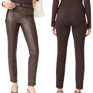 NWOT J. MCLAUGHLIN Women Jules Legging Pants L Brown Faux Leather Pull On - Picture 1 of 9