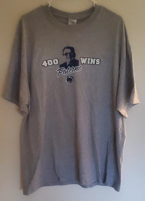 Vintage 90s Penn State Nittany Lions Joe Paterno 400 Wins Gray T Shirt NEW Tags - Image 1 of 4