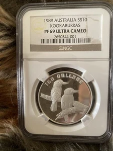 1989 Australia Kookaburra .999 Silver NGC PF 69 VERY RARE POP 4 - Picture 1 of 2