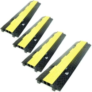 4x 2 Kanal Kabelbrücke Kabelmatte Schlauchbrücke Kabelkanal Überfahrrampe Schutz - Picture 1 of 12