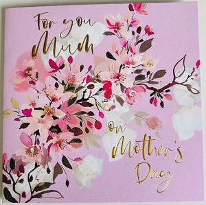 Luxus Muttertagskarte für Mama schöne handbemalte Blumen Recycling (#LCDM6) - Bild 1 von 4