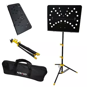 NOTENSTÄNDER NOTENPULT KLAPPBAR TRAGEFORMAT TASCHE 2-FACH HÖHE ORCHESTER SCHWARZ - Bild 1 von 5