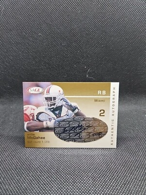 2003 SAGE Silver Rookie Auto /80 Willis McGahee #A29 Miami Hurricanes RC - Image 1 of 3