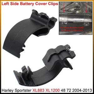 Left Side Battery Cover Clips For Harley Sportster XL883 XL1200 48 72 2004-2013 - Picture 1 of 9
