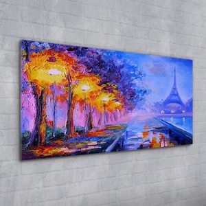 Acrylglasbild Wandbild Plexiglas 100x50 Gemälde Eiffelturms Frankreich - Bild 1 von 7