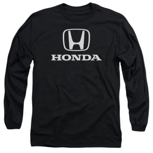 Honda Long Sleeve T-Shirt White Standard Logo Black Tee - Picture 1 of 2