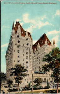 Postal de Hotel Qu'Appelle Regina SK Grand Trunk Pacific Railway nunca terminada - Imagen 1 de 2