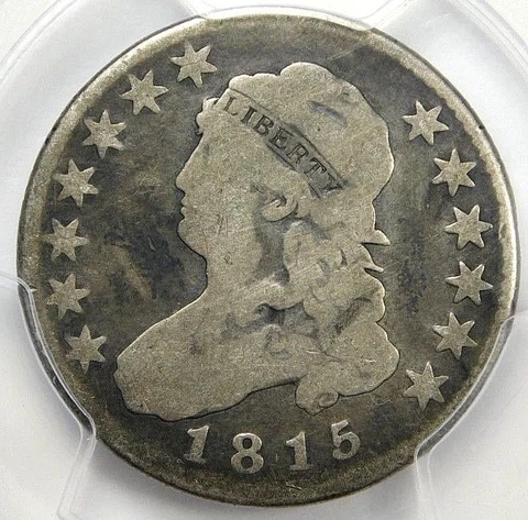 PCGS VG8 1815 BUST QUARTER Cover