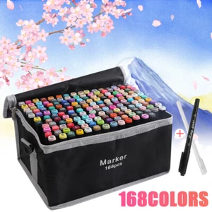 168 Farben Alkohol Marker Set Wasserfest Pen Für DIY Graffiti Steine Holz DE - Bild 1 von 17