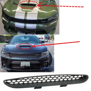 Front Hood Scoop Cover Center Grid Grille Mesh Trim For Dodge Charger 2015-2020 - Picture 1 of 9