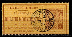 Monaco timbre bloc Téléphone N° 1 Oblitéré - Imagen 1 de 1