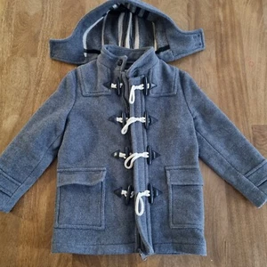 Burberry Boys Duffle Jacket Toggle Coat Wool Hooded Beige Size 8Y - Picture 1 of 7